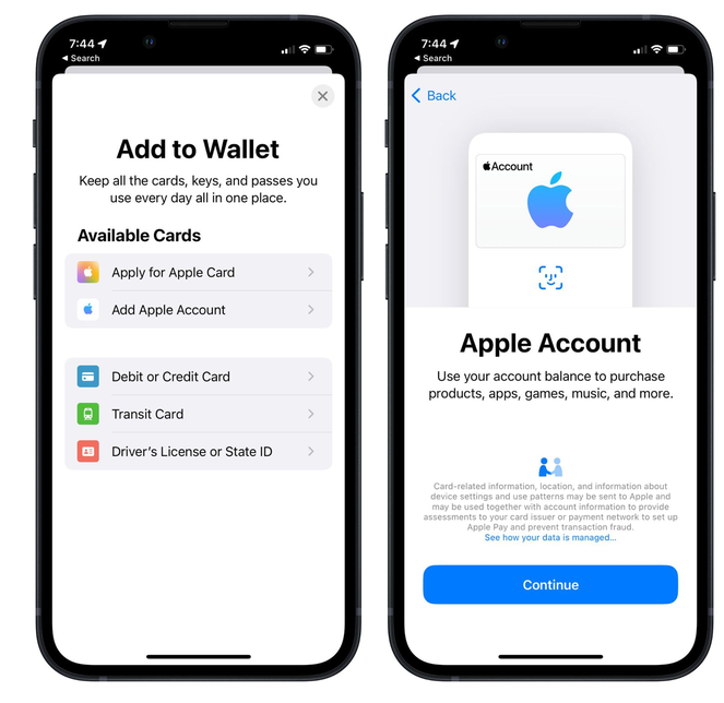 东区苹果手机维修分享iOS 15.5钱包App如何添加 Apple 账户 